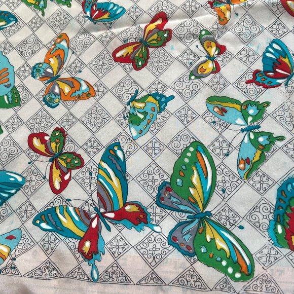 Baar & Beards Vintage Butterfly Print Scarf Lightweight Rayon Boho Neck Wrap - Picture 5 of 5